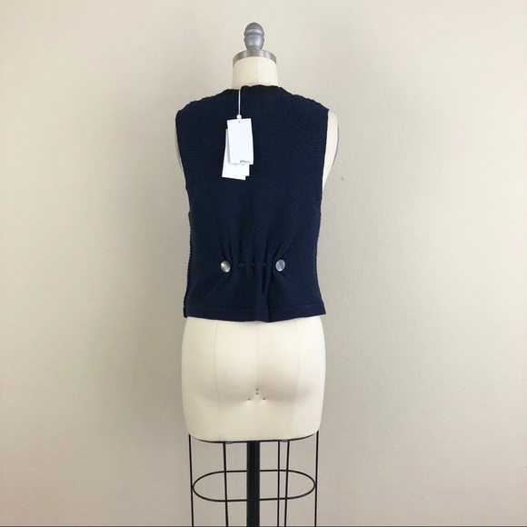 Phillip Lim Navy Open Knit Sweater Vest - Picture 4 of 6